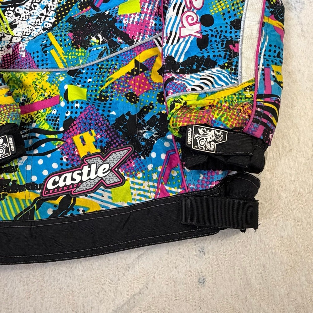 Castle X Youth M Jacket Retro Neon Ski Snowmobile Racing Colorful - Picture 6 of 6